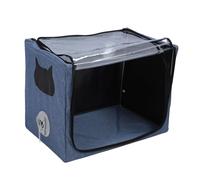 Sluffs Small Pet Oxygen Inhalation, Pet Nebulizer Nest Foldable Spacious Dual Holes Cat Dog Oxygen Chamber Inhalation Box for Home Pet Hospital