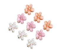 Sluffs Sweet Crystal Flower Mini Claw Clip, Non-Slip Pink Small Hair Clips Flower Hair Accessories, Party,Daily life.