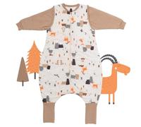 Slumbersac gigoteuse à pieds bébé 4 saisons 2.5 Tog 70 cm à manches longues amovibles, Animaux de montagne | Gigoteuse avec ouvertures aux jambes et couvre-pieds antidérapants pour bébé de 70 à 80 cm