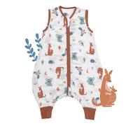 Slumbersac gigoteuse à pieds été pour bébé 0.5 Tog 70 cm en mousseline de bambou, douce et légère, Kangaroo | Turbulette été non rembourrée avec ouvertures aux jambes, taille 70-80 cm