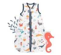 Slumbersac gigoteuse été pour bébé 0.5 Tog 56 cm en mousseline de bambou, douce et légère, Animaux marins | Turbulette été non rembourrée idéale durant les nuits chaudes pour bébé 0-3 mois