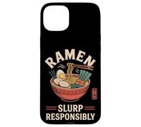 Slurp Responsibly Ramen Japan Anime Nouilles japonaises Kanji Coque pour iPhone 15 Plus