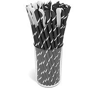 Slush Eis Lot de 125 pailles cuillères en papier compostables sans plastique 200 mm x 8 mm Cuillère café glacé