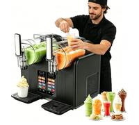 Slushie Machine à crème glacée 2 en 1 avec dureté et température réglables, mélange à 360°, idéal pour les magasins de boissons et les fêtes