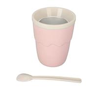 Slushie Maker Cup 200ml | Quick Squeeze Function for Homemade Slushies | Portable PP & Aluminum Slush Cup for Family/Travel/Camping | Includes Spoon, Sturdy & Simple (Pink)