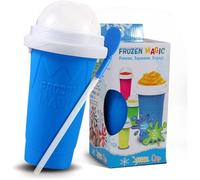 Slushie Maker Cup Magic Quick Frozen Smoothies Cup Cooling Cup Homemade Milkshake Maker DIY for Family (Blue)