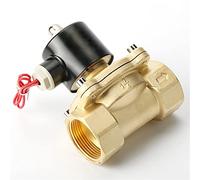 SLUSHSPYF Électrovanne électrique en laiton de 6,35 mm, 9,5 mm, 1,27 cm, 1,9 cm, 2,5 cm, 5,1 cm, CC 12 V CC 24 V AC220 V 110 V normalement fermée pour eau, huile, air (Bsp-110vac, 1,3 cm)