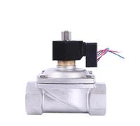 SLUSHSPYF Électrovanne étanche normalement Ouverte de 2 Pouces avec indicateur d'alimentation à LED 24 V 12 220 110 Non Chaude en Acier Inoxydable(NPT-120VAV-EPDM-SEAL)