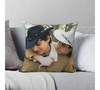 Slushy Noobz Brokeback Mountain Taie d'oreiller carrée Polyester Lin Velours Creative Zip Decor Taie d'oreiller Maison Housse de coussin