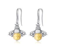 SLUYNZ 925 Sterling Silver Queen Bee Dangle Earrings for Women Mother's Day Gifts Crystal Bee Drop Earrings for Teen Girls