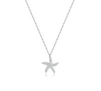 SLUYNZ Collier ras du cou en argent sterling 925 pour femme et fille avec pendentif étoile de mer CZ, small, Argent sterling, Zircone cubique