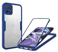 SLWYF Coque Compatible avec Realme 8i, Coque Antichoc Housse avec Protection écran, 360° Protection Case Robuste Double Bumper Etui Intégrale (Bleu)