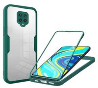 SLWYF Coque Compatible avec Xiaomi Redmi Note 9S/Note 9 Pro, Coque Antichoc Housse avec Protection écran, 360° Protection Case Robuste Double Bumper Etui Intégrale (Vert)