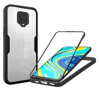 SLWYF Coque Compatible avec Xiaomi Redmi Note 9S/Note 9 Pro, Coque Antichoc Housse avec Protection écran, 360° Protection Case Robuste Double Bumper Etui Intégrale (Noir)