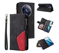 SLWYF Coque pour Realme 12 Pro 5G/Realme 13 Pro Plus, avec Fente pour 9 Carte, Housse Etui Portefeuille Cuir Multifonction, Fermeture Magnétique à Clapet Anti-Choc Etui à Rabat - Noir