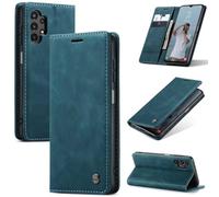 SLWYF Coque pour Samsung Galaxy A13/A04S/A04/M13 5G, Etui Protection Housse Premium en Cuir PU, Pochette Fermeture Magnétique [Fentes pour Cartes] Flip Case Compatible avec Samsung Galaxy A13 5G, Bleu