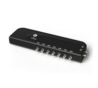 SLx Amplificateur de Signal TV, amplificateur de Distribution de Signal 4 Voies avec connexions de Type F, filtrage 4G et 5G, antenne TV intérieure, TV HD/FM/Dab, Alimentation Automatique de Ligne,