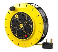 SLx Câble d'extension de 5 m - 4 prises - Résistant - Coupe thermique - Pour jardin, tondeuse à gazon, bureau, 13 A - Prise en fonte britannique