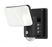 SLx Lampe de sécurité extérieure avec détecteur de mouvement PIR, 1500 lumens, projecteur LED, alimenté par piles, IP65, résistant aux intempéries, 240 °, capteur robotique suivi automatique, noir
