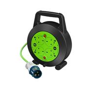 SLx Rallonge de câble de 10 m, prise 16 A vers 4 prises britanniques 13 A, enrouleur de câble cassette avec découpe thermique et voyant lumineux, câble d'alimentation pour caravane et camping-car