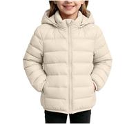 Slxbear Doudoune d'hiver matelassée légère à fermeture éclair pour garçons | Manches longues, capuche amovible, couleur unie, chaud, respirant, confortable, coupe ample, vacances, voyage, plein air