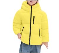 Slxbear Doudoune légère pour enfants garçons filles décontracté à manches longues fermeture éclair manteau court coupe ample uni capuche chaud manteau respirant confortable voyage école vestes 1-15