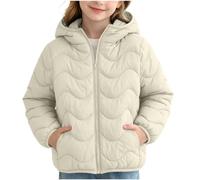 Slxbear Doudoune matelassée à capuche avec fermeture éclair pour | Veste rembourrée légère à manches longues, col montant ample, veste chaude coupe-vent de couleur unie