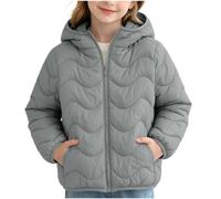 Slxbear Doudoune matelassée à capuche avec fermeture éclair pour | Veste rembourrée légère à manches longues, col montant ample, veste chaude coupe-vent de couleur unie