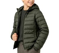 Slxbear Doudoune matelassée légère et décontractée pour enfants avec | Manches longues, fermeture éclair, coupe ample, doux, respirant, confortable, col montant, couleur unie, école, vacances