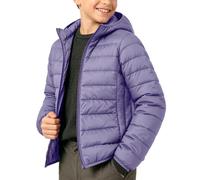 Slxbear Doudoune matelassée légère et décontractée pour enfants avec | Manches longues, fermeture éclair, coupe ample, doux, respirant, confortable, col montant, couleur unie, école, vacances