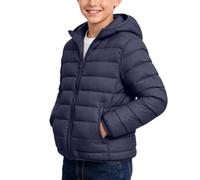 Slxbear Doudoune matelassée légère et décontractée pour enfants avec | Manches longues, fermeture éclair, coupe ample, doux, respirant, confortable, col montant, couleur unie, école, vacances