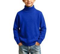 Slxbear Pull chaud à manches longues et col haut pour l'automne et l'hiver | Couleur unie, coupe ample, doux, léger, confortable, respirant, extensible, école, vacances, voyage, plein air, 1 à 13 ans