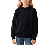 Slxbear Pull décontracté à col montant pour adolescents et enfants | Respirant, col rond, manches longues, coupe ample, doux, couleur unie, léger, confortable, automne, hiver, chaud, vacances