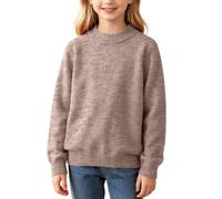 Slxbear Pull décontracté à col montant pour adolescents et enfants | Respirant, col rond, manches longues, coupe ample, doux, couleur unie, léger, confortable, automne, hiver, chaud, vacances