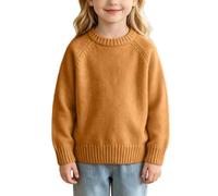 Slxbear Pull décontracté à col montant pour adolescents et enfants | Respirant, col rond, manches longues, coupe ample, doux, couleur unie, léger, confortable, automne, hiver, chaud, vacances