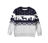 Slxbear Pull décontracté à col rond et manches longues pour enfants - Pull ample doux léger confortable respirant pour l'école, le parc - 1 à 8 ans, B-gray, 3-4 ans