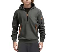 Slxbear Sweat à capuche zippé quart pour garçon à manches longues - Doux et confortable - Multifonction - Poche - Solide - Léger - Respirant - Pour la randonnée et l'escalade - 5 à 15 ans, gris foncé
