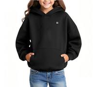 Slxbear Sweats chauffants pour enfants garçons filles hiver chaud ample pull sweat à manches longues épaules tombantes hauts à capuche solide respirant confortable chemise d'extérieur non incluse