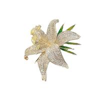 SLXLYH Broche vintage en forme de lys avec strass pour femmes et filles, un ajout à n'importe quel ensemble, 5cm, Zinc