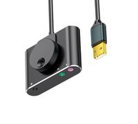 SLXLYH Carte son externe avec contrôle des volumes Adaptateur USB avec port microphone casque 3,5 mm pour PC ordinateur portable de bureau