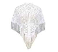 SLXLYH Châle à pompons creux en dentelle solide Poncho respirant polyvalent pour fêtes et voyages (Sjj060)