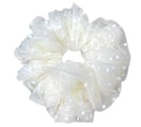 SLXLYH Chouchous roses pour femme - Chouchou élastique pour cheveux français - Accessoires pour cheveux tendance (blanc laiteux, taille S)