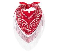 SLXLYH Écharpe de cowgirl à franges pour femme pour enterrement de vie de jeune fille pour fêtes et festivals de musique en plein air (rouge)