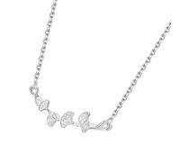 SLXLYH Élégant collier et bracelet en forme de feuille de ginkgo symbolisant la longévité et la prospérité pour les femmes à la mode, Chain length: approximately 44.5cm, Argent
