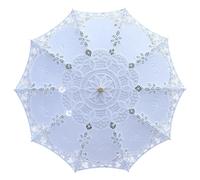SLXLYH Elegant Lace Trim Umbrella with Delicate Crochet Embroidery for Weddings Dance Performances Princess Accessories Crochet Embroidery Umbrella