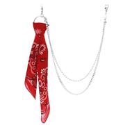 SLXLYH HipHop Kerchief Pantalon Chaîne Fleur Bandanas Portefeuille Chaîne Ruban Bikers Foulard Métal Porte-clés Sac Pantalon Bijoux, Square scarf size 55*55cm, Polyester métal