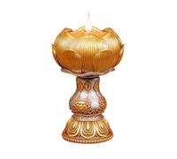 SLXLYH Lampe LED en résine imitation flamme pour centre de table bouddhiste tibétain maison temple électronique lampe à beurre rechargeable