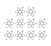 SLXLYH Lot de 10 pendentifs de structure atomique physique, chimie, bijoux pour les amateurs de science et à des fins éducatives, 33x26mm, Métal
