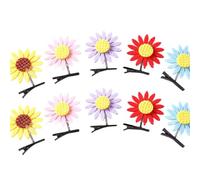 SLXLYH Lot de 10 petites pinces à cheveux à ressort pour fille, adolescente, Noël, carnaval, fête (grand motif tournesol)
