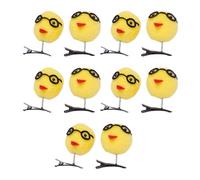 SLXLYH Lot de 10 petites pinces à cheveux à ressort pour fille, adolescente, Noël, carnaval, fête (lunettes poussin)